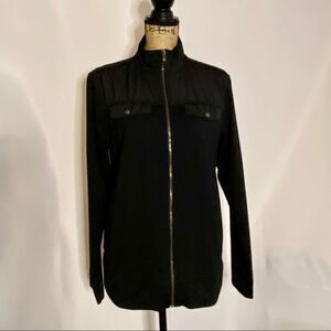 BANANA REPUBLIC Men’s Jacket Mixed Material Long Sleeve Full Zip-Up Butt…